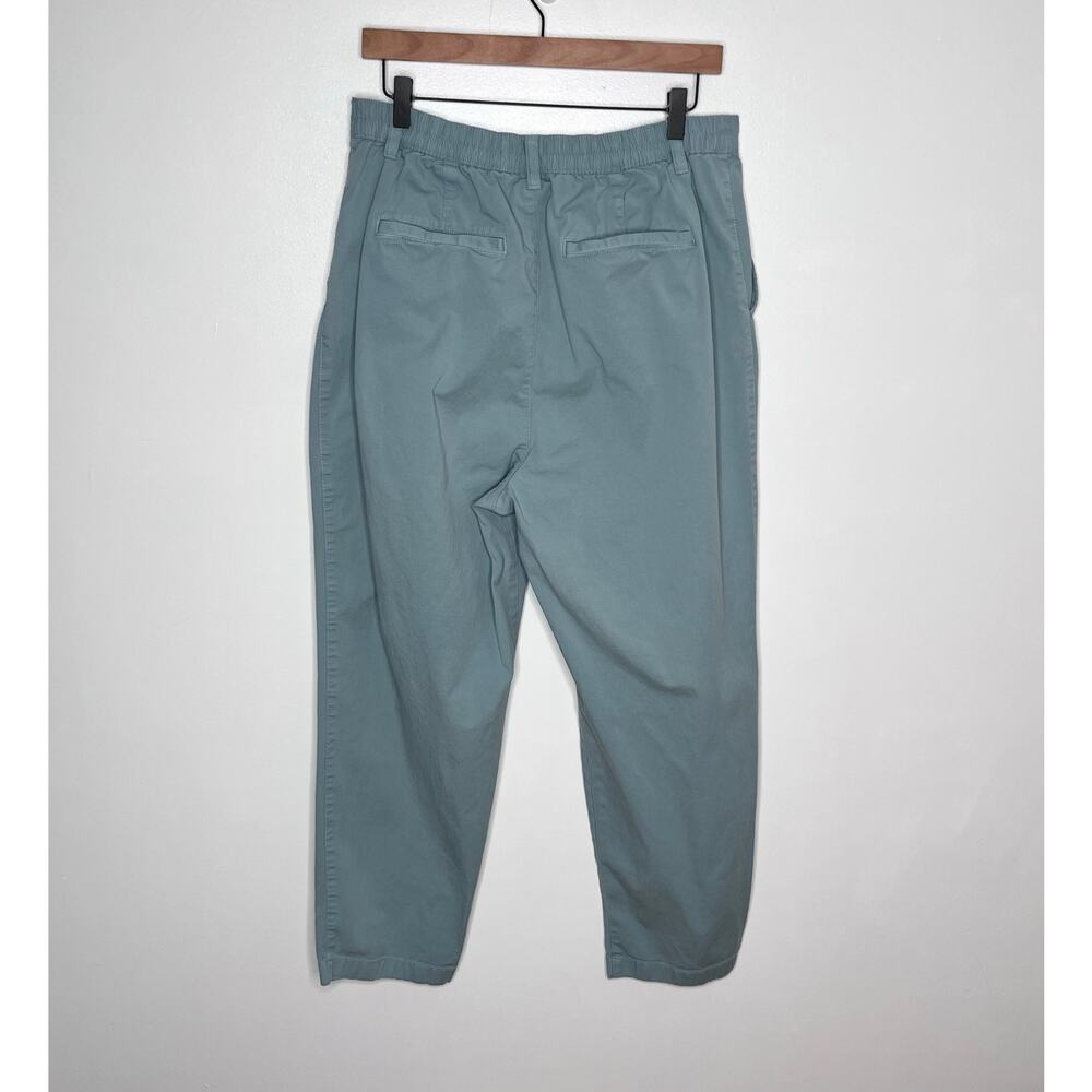 Gap Womens 14 High Rise Pleated Tapered Pants Mineral Blue Garment Dyed Cotton - Picture 9 of 12